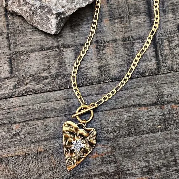 NEW Rustic Heart With Star Center Layering Necklace - Picture 3 of 8